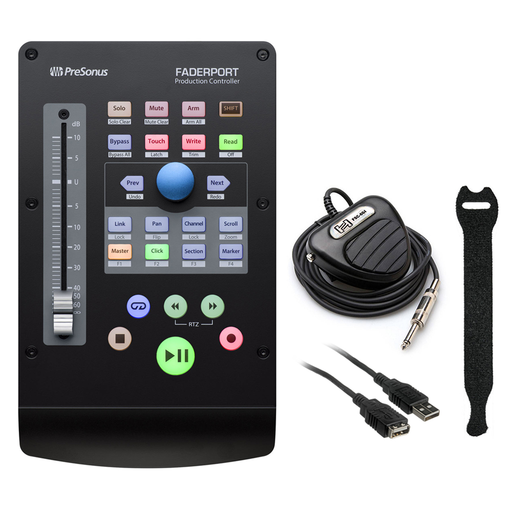 PreSonus FaderPort USB Control Surface, 2nd Gen w/ Footswitch, Straps