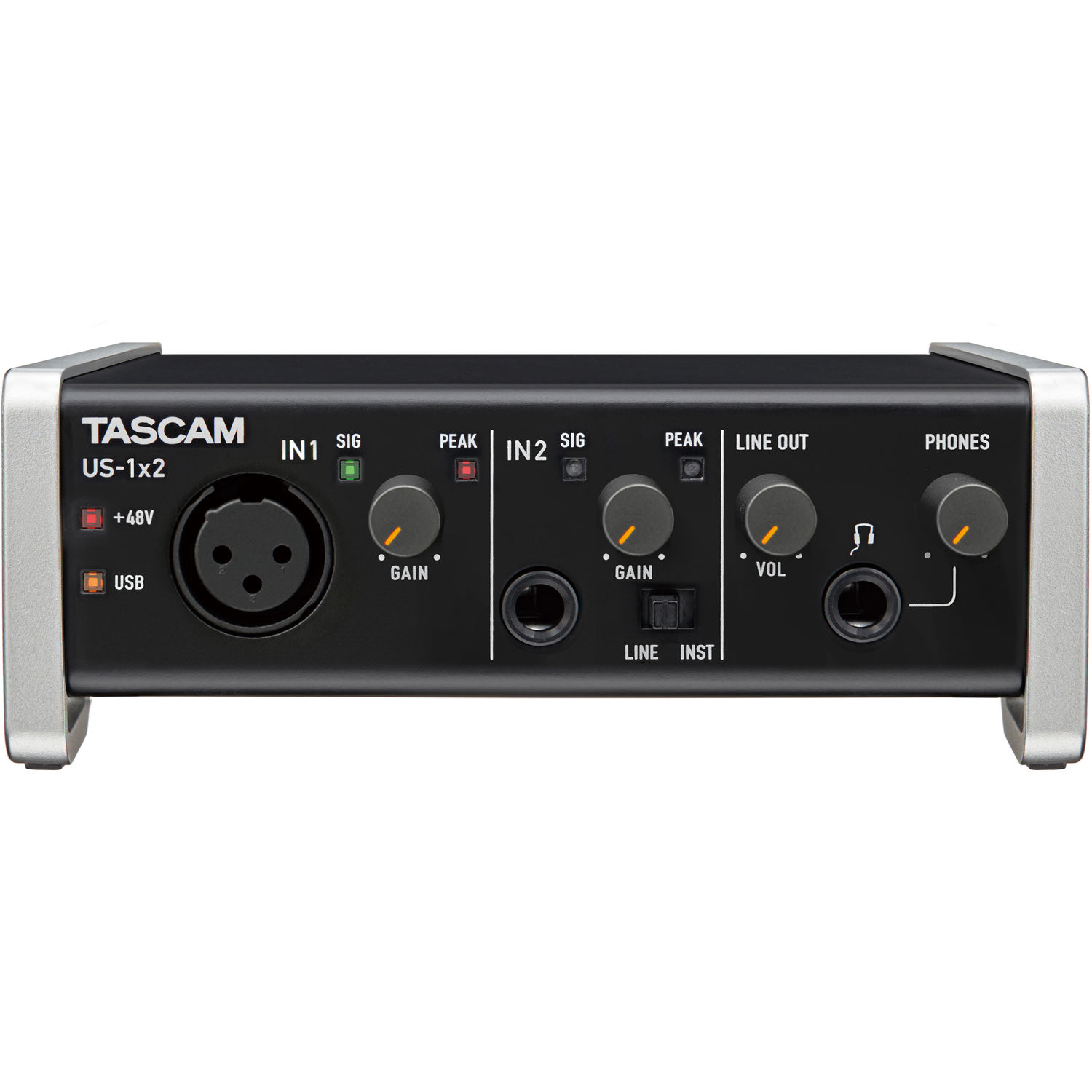 Tascam US1X2 1 In 2 Out USB Audio Interface with XLRXLR Cable & Pop