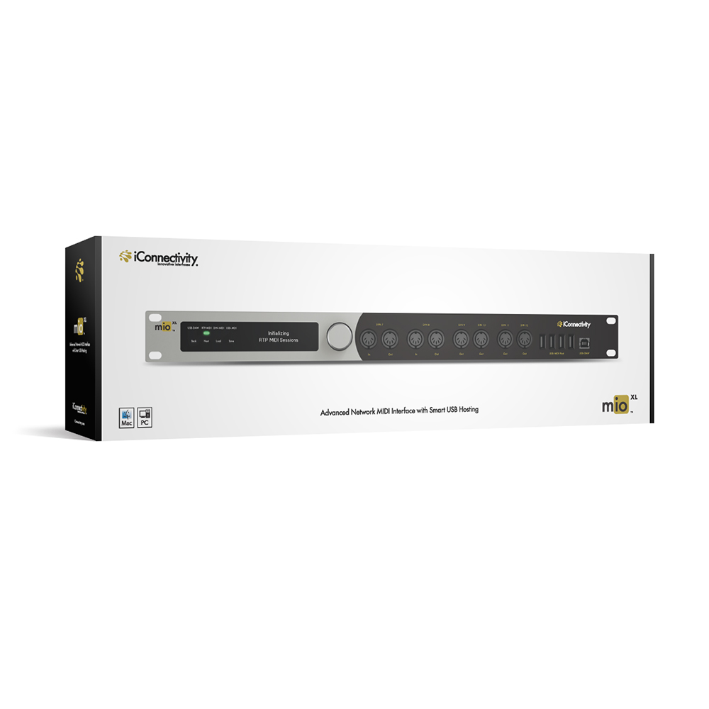 iConnectivity mioXL MIDI Interface with 4x MIDI Cable Male to Male