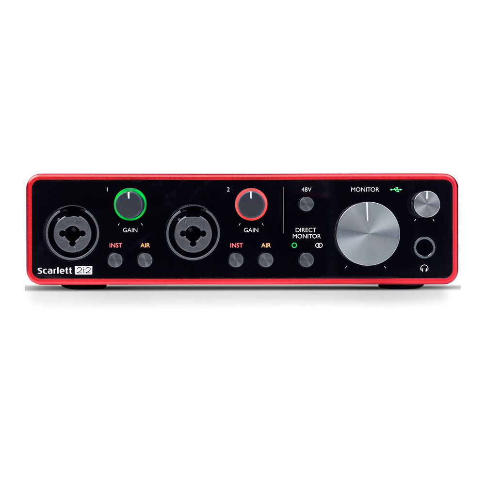 Focusrite Scarlett 2i2 USB Audio Interface (3rd Gen) w/ Stand, Filter