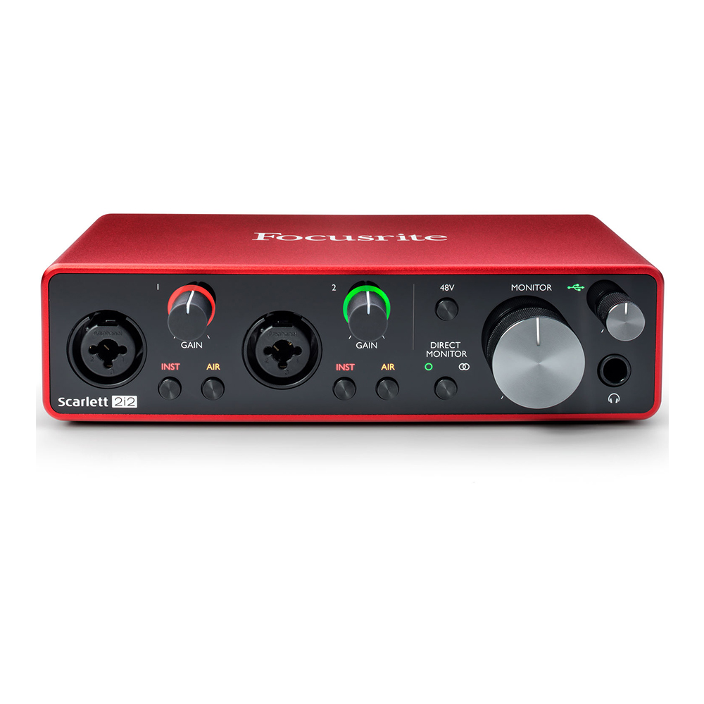 Focusrite Scarlett 2i2 USB Audio Interface (3rd Gen) w/ Stand, Filter