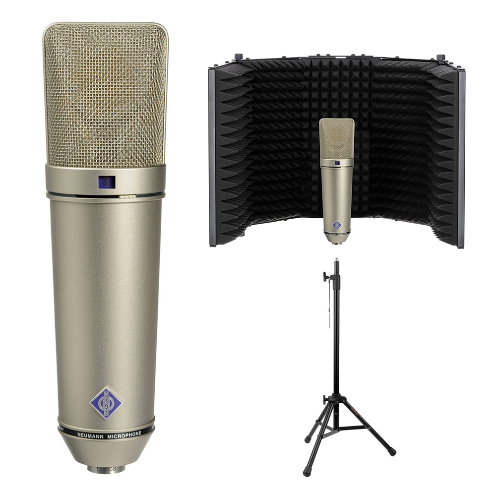 Neumann U 87 Ai Condenser Microphone (Nickel) w/ Filter & Mic Stand