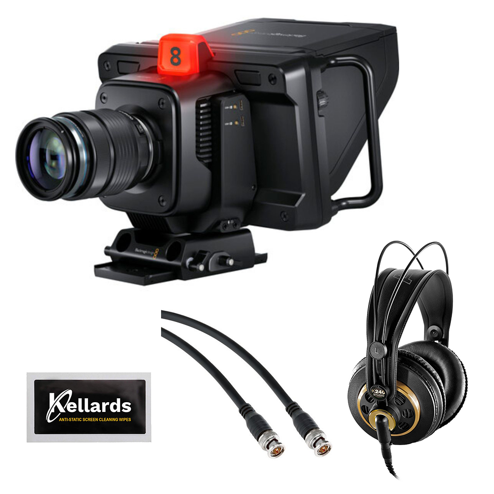 Blackmagic Studio Camera 4K Plus G2 w/ Studio Headphones, Cable