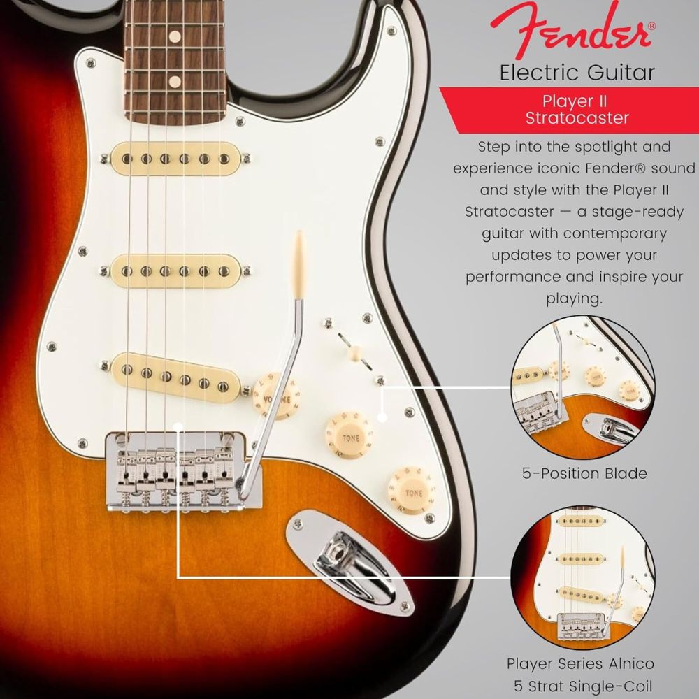 Fender Player II Stratocaster, Rosewood Fingerboard, 3-Color
