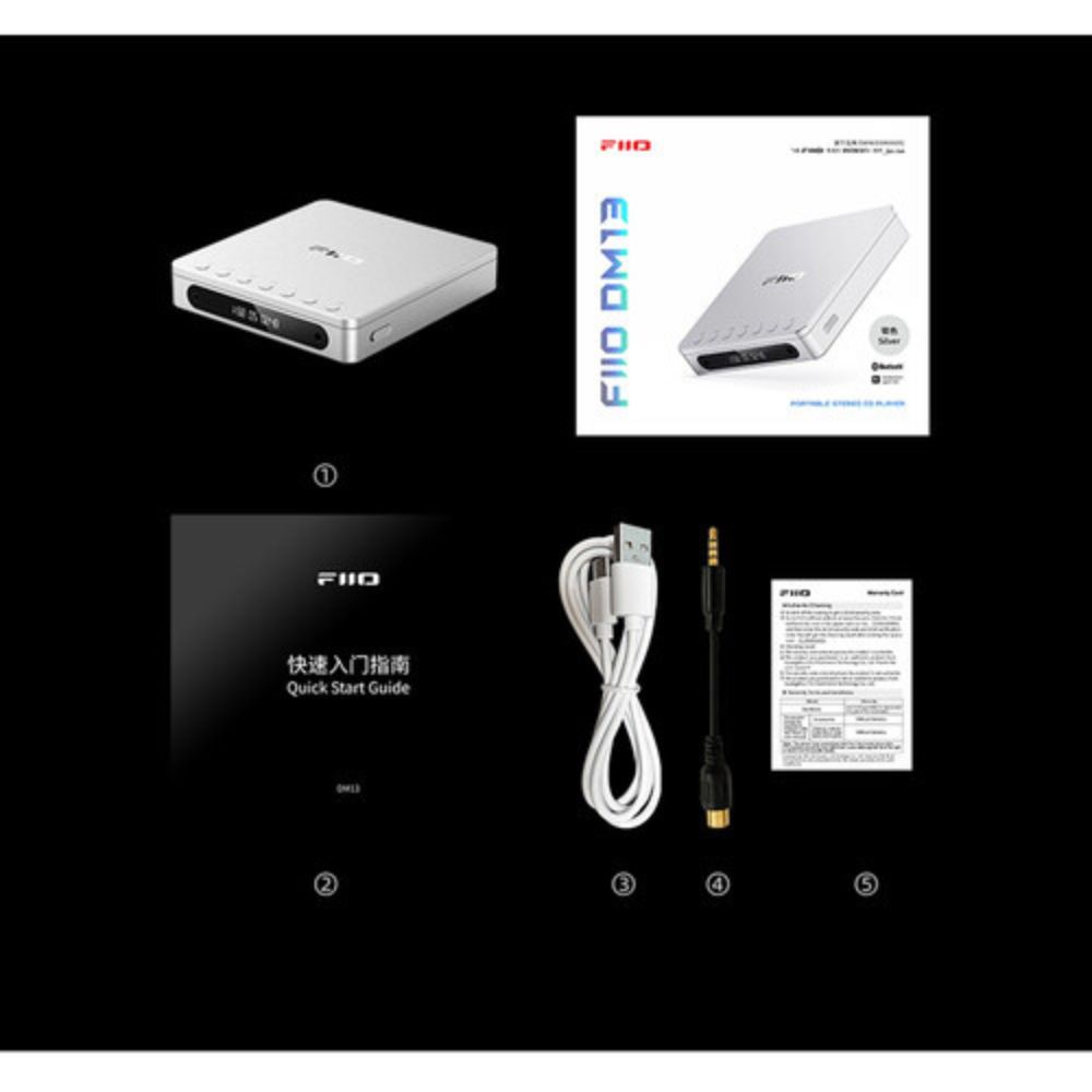 FiiO DM13 Portable Stereo CD Player with Bluetooth (Black) | eBay