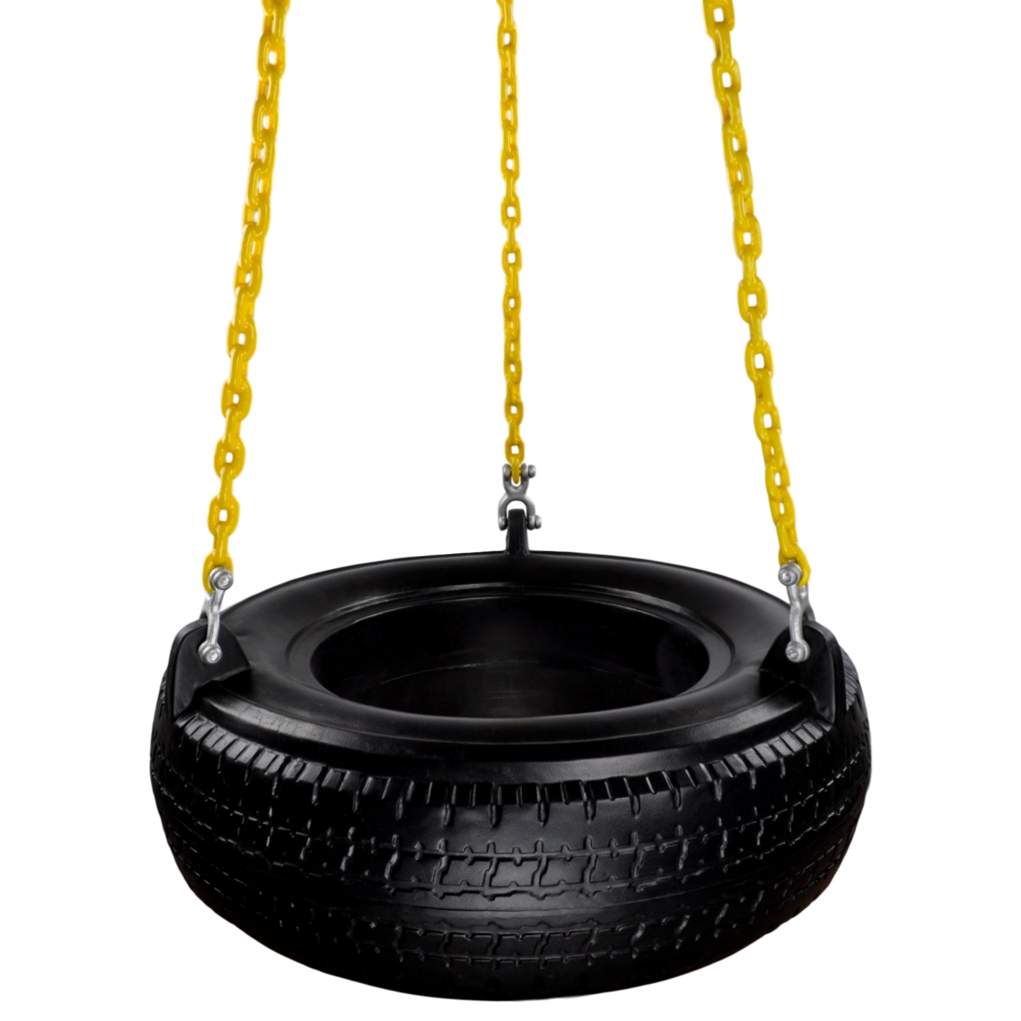 Details About Swing Set Stuff Inc Plastic Tire Swing With Coated Chain Black Yellow Kids 0117